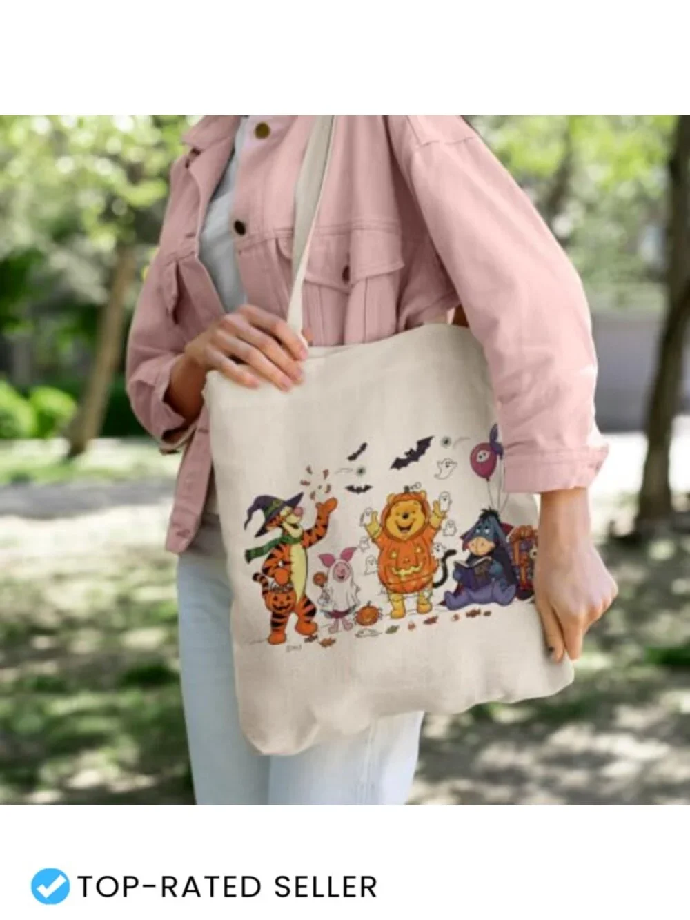 Canvas Tote Bag 16x14 Halloween Autumn Eco-Friendly Laptop Book Beach